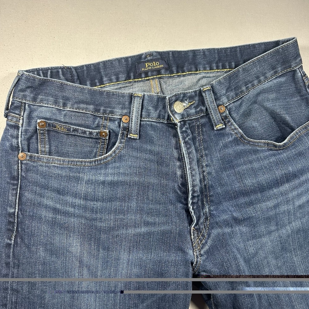 Polo Ralph Lauren Varick Slim Straight Jeans Mens 32x30 Blue Dark Wash Denim